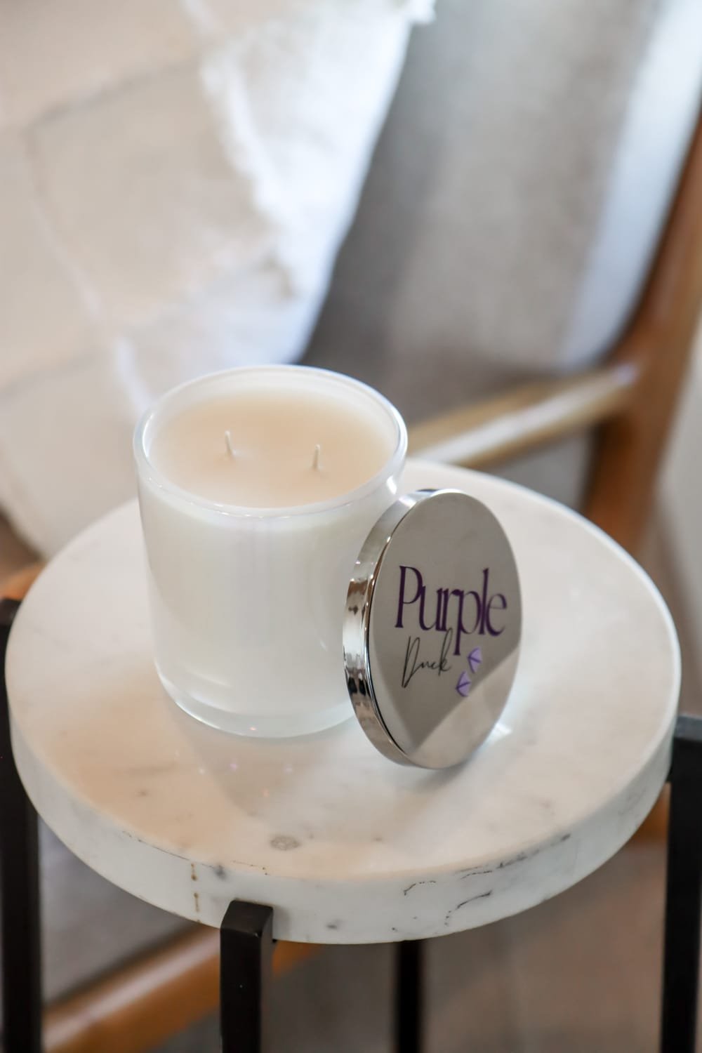 Clean Coconut Wax Candle – 2 - Wick, Long - Lasting Luxury Scent - Purple Duck