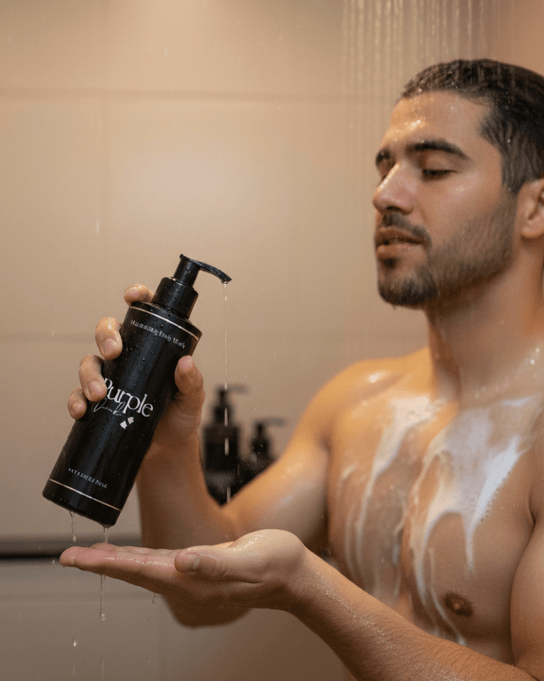 Moisturizing Body Wash - Clean, Daily Cleansing Shower Gel for Men - Purple Duck