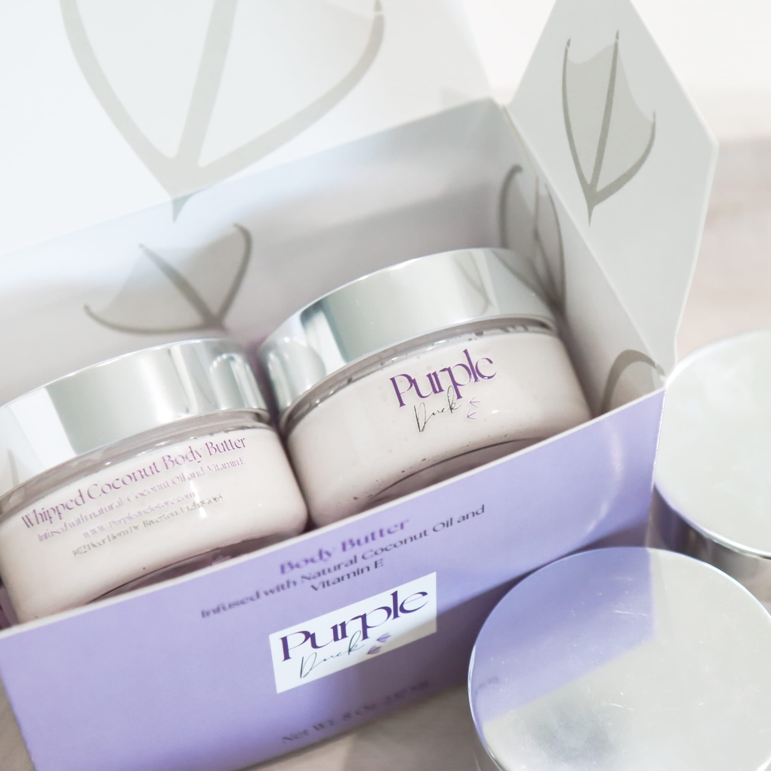 Body Butter Sample Pack – Travel - Size Clean Moisturizers for Deep Hydration & Smooth Skin - Purple Duck
