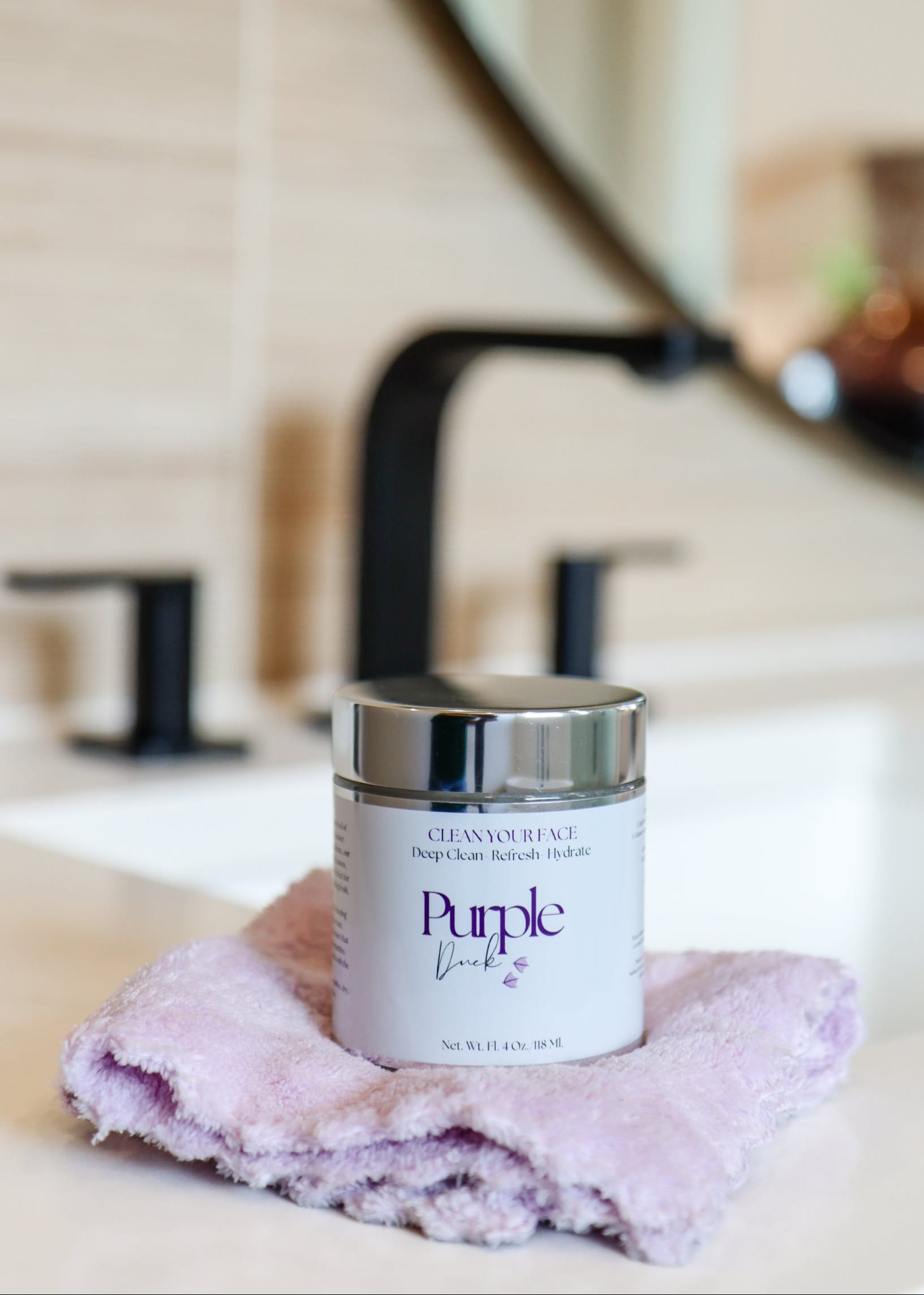 Whipped Facial Cleanser - Creamy, Nourishing Wash for Clean, Soft Skin - Purple Duck