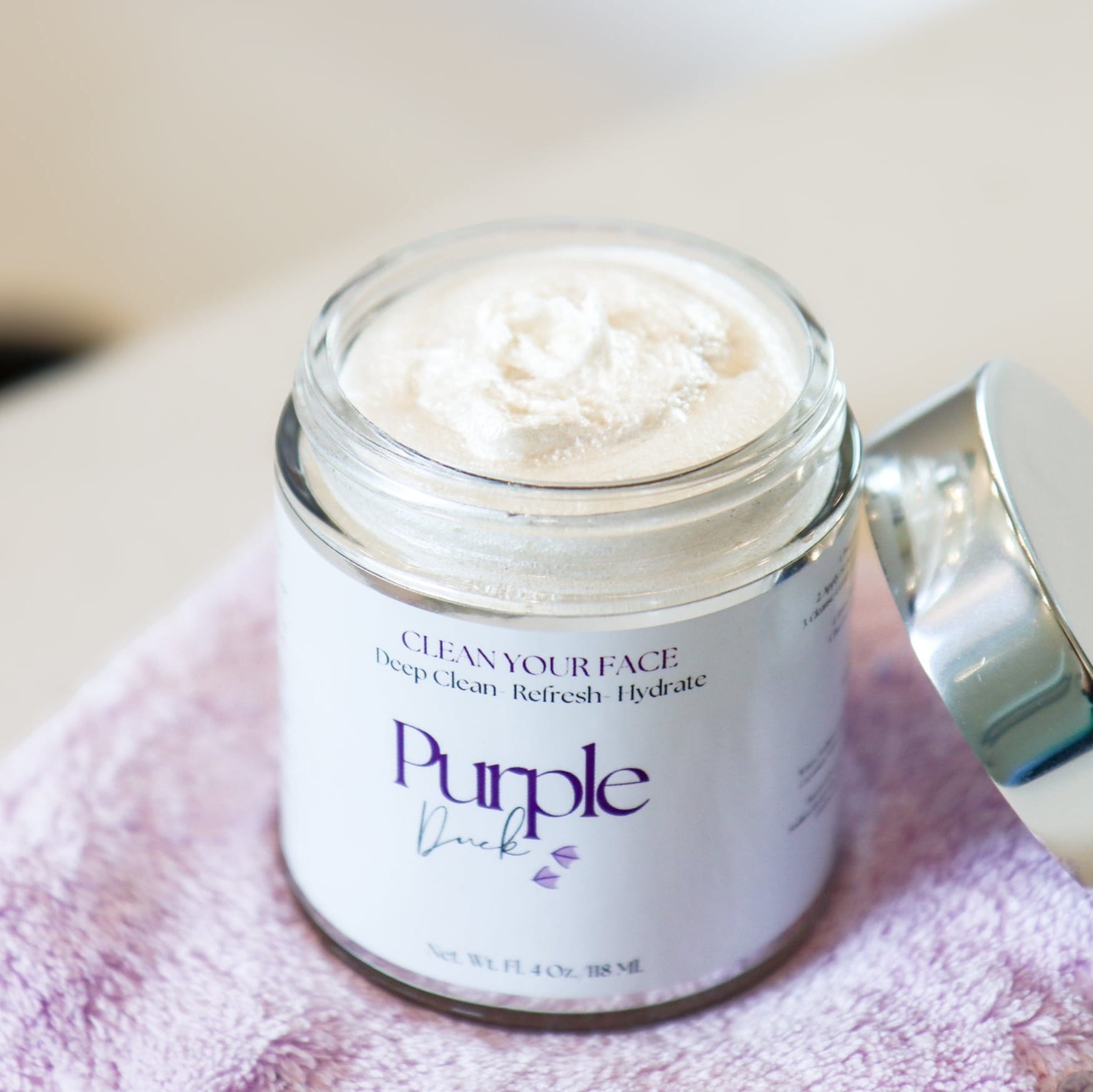 Whipped Facial Cleanser - Creamy, Nourishing Wash for Clean, Soft Skin - Purple Duck